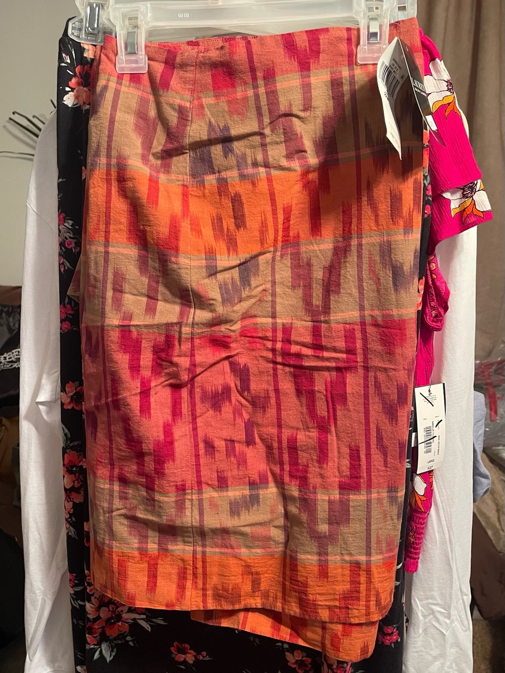 Ralph Lauren Orange and Pink Plaid Skirt